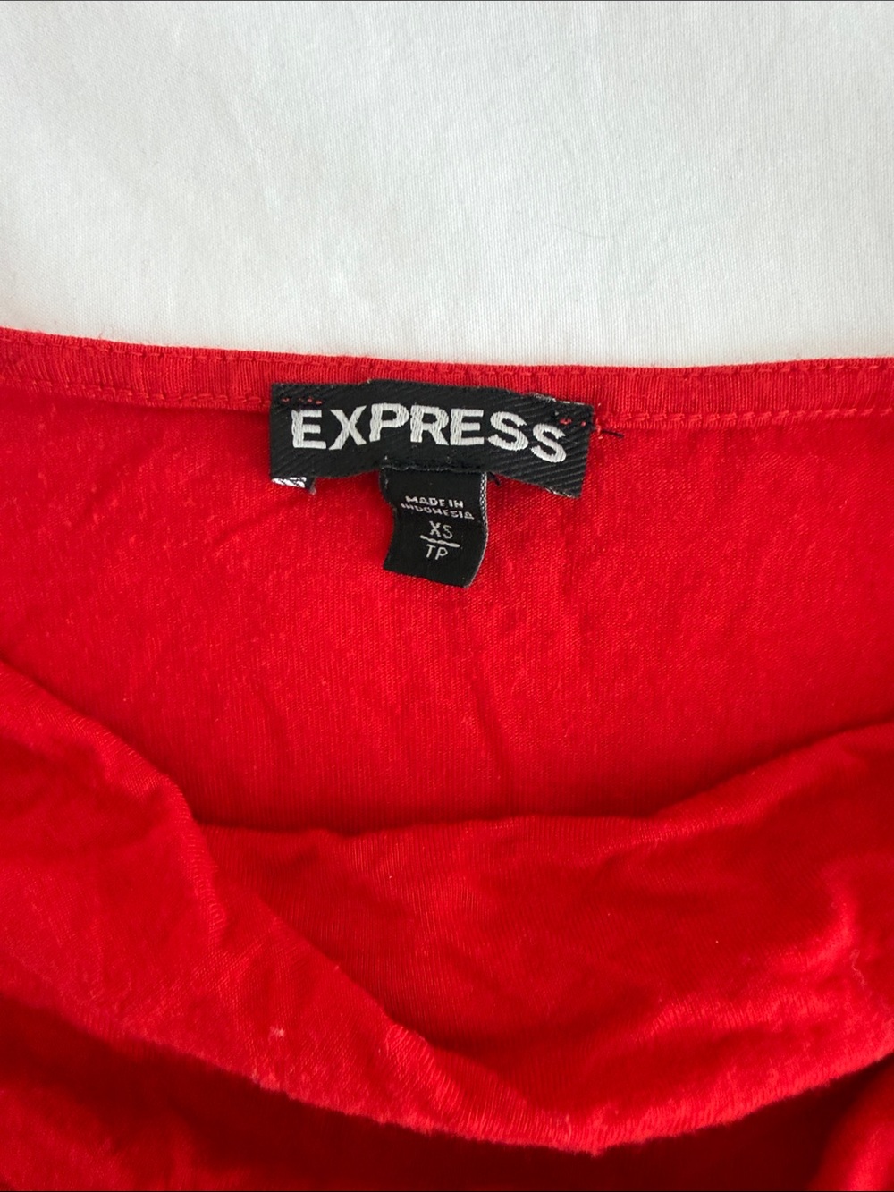 Express Red Ruched Sleeveless Tank - Picture 2 of 2